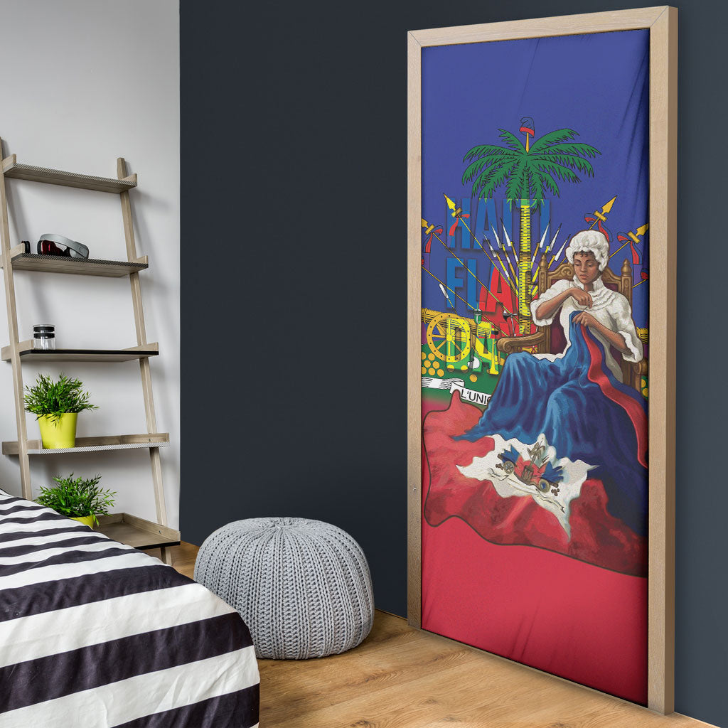 Catherine Flon Haiti Flag Day Door Cover Ayiti Cherie Coat Of Arms