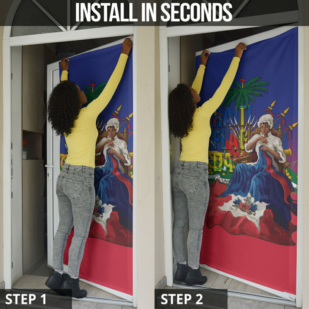 Catherine Flon Haiti Flag Day Door Cover Ayiti Cherie Coat Of Arms