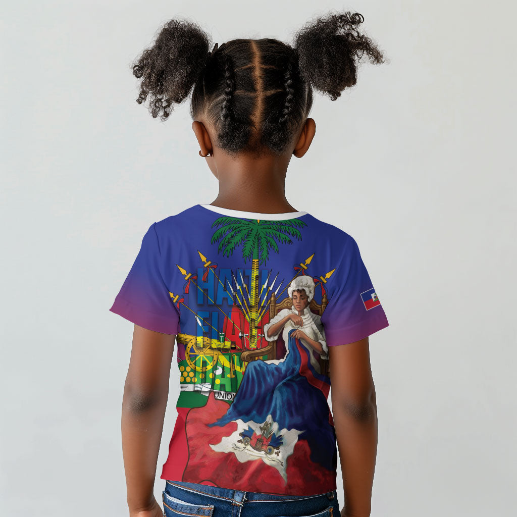 Catherine Flon Haiti Flag Day Kid T shirt Ayiti Cherie Coat Of Arms