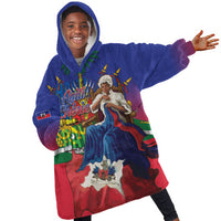 Catherine Flon Haiti Flag Day Kid Wearable Blanket Hoodie Ayiti Cherie Coat Of Arms