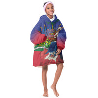 Catherine Flon Haiti Flag Day Kid Wearable Blanket Hoodie Ayiti Cherie Coat Of Arms