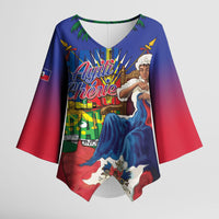 Catherine Flon Haiti Flag Day Kimono Sleeve Blouse Ayiti Cherie Coat Of Arms