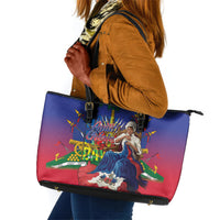 Catherine Flon Haiti Flag Day Leather Tote Bag Ayiti Cherie Coat Of Arms