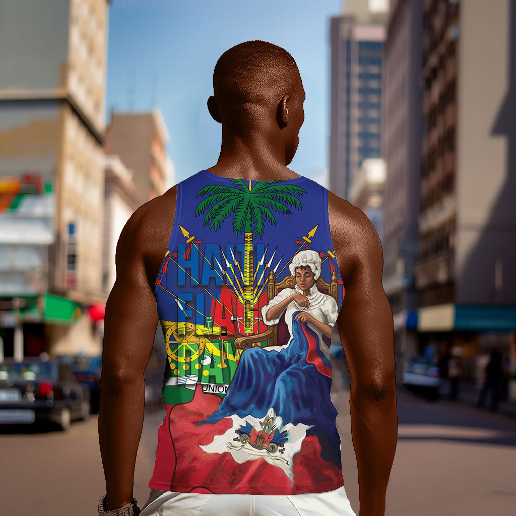 Catherine Flon Haiti Flag Day Men Tank Top Ayiti Cherie Coat Of Arms