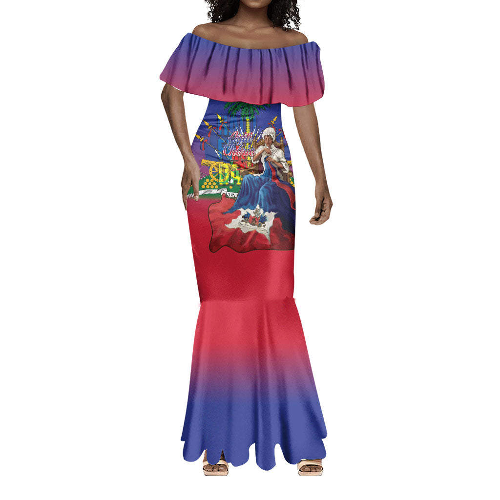 Catherine Flon Haiti Flag Day Mermaid Dress Ayiti Cherie Coat Of Arms