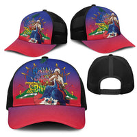 Catherine Flon Haiti Flag Day Mesh Trucker Cap Ayiti Cherie Coat Of Arms