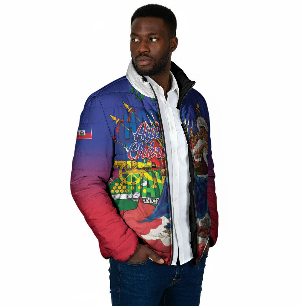 Catherine Flon Haiti Flag Day Padded Jacket Ayiti Cherie Coat Of Arms
