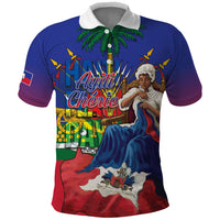 Catherine Flon Haiti Flag Day Polo Shirt Ayiti Cherie Coat Of Arms