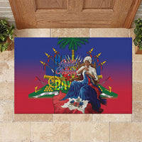 Catherine Flon Haiti Flag Day Rubber Doormat Ayiti Cherie Coat Of Arms