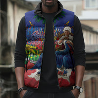 Catherine Flon Haiti Flag Day Sleeveless Puffer Jacket Ayiti Cherie Coat Of Arms