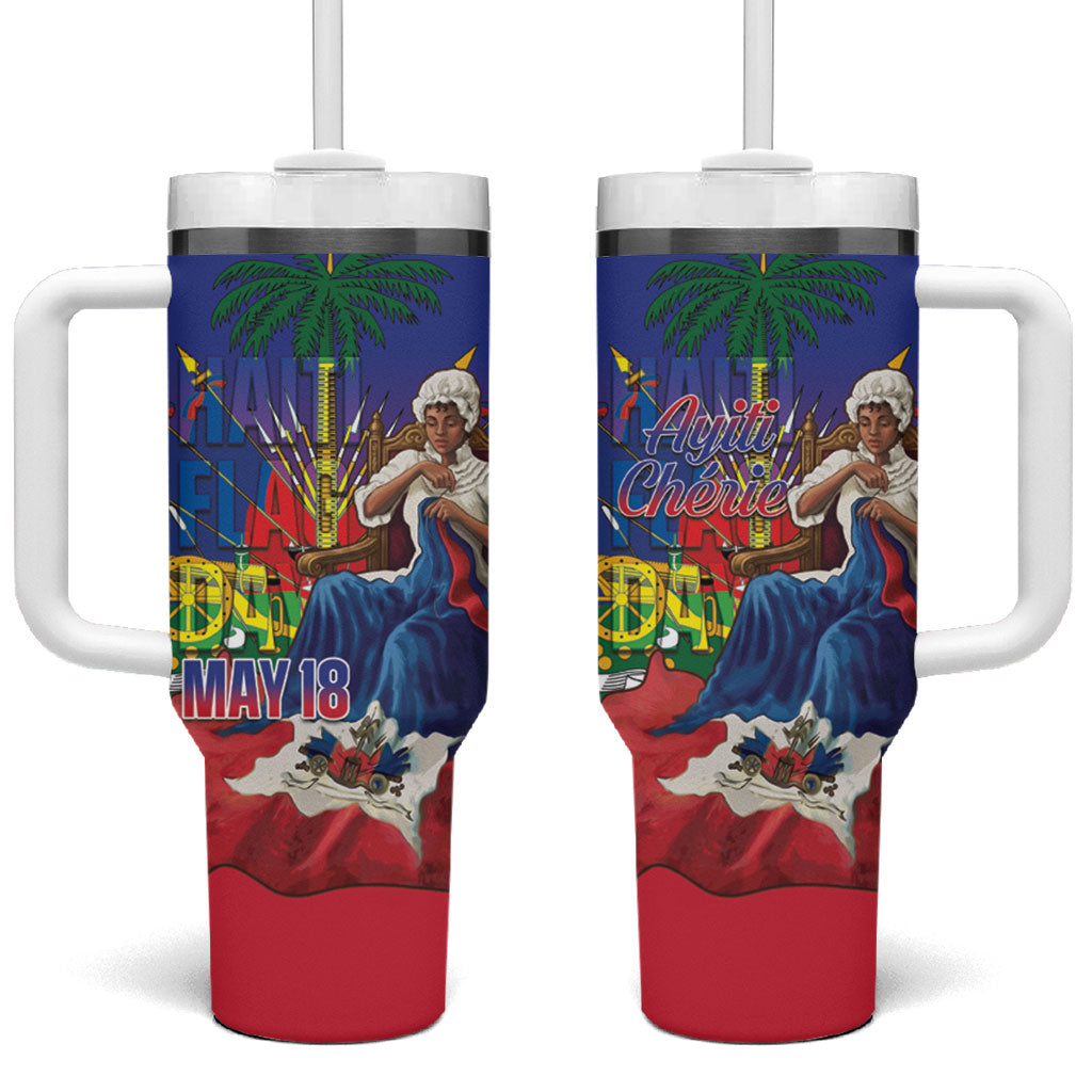 Catherine Flon Haiti Flag Day Tumbler With Handle Ayiti Cherie Coat Of Arms