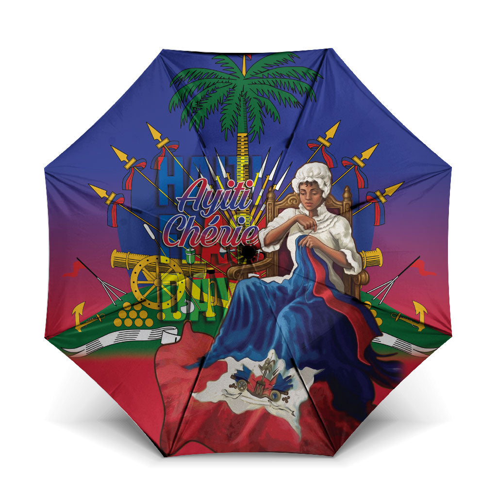 Catherine Flon Haiti Flag Day Umbrella Ayiti Cherie Coat Of Arms