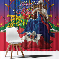 Catherine Flon Haiti Flag Day Window Curtain Ayiti Cherie Coat Of Arms