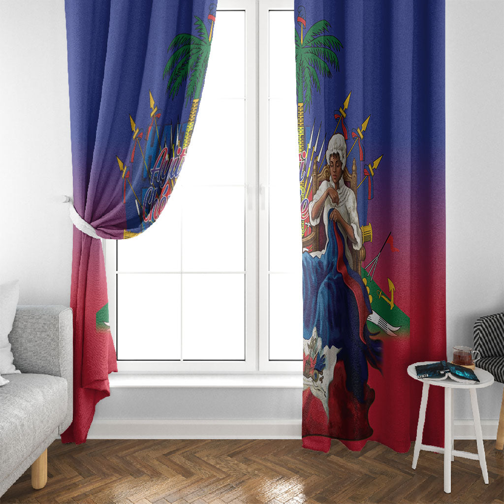 Catherine Flon Haiti Flag Day Window Curtain Ayiti Cherie Coat Of Arms