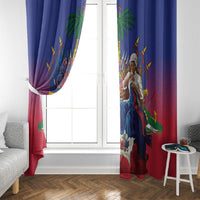 Catherine Flon Haiti Flag Day Window Curtain Ayiti Cherie Coat Of Arms