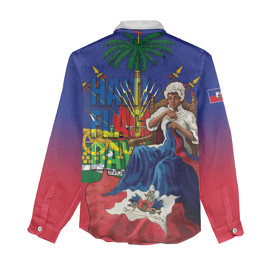 Catherine Flon Haiti Flag Day Women Casual Shirt Ayiti Cherie Coat Of Arms