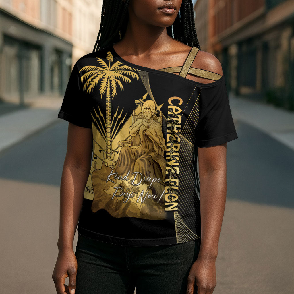 Catherine Flon Haiti Flag Day Cross Shoulder Shirt National Heroine Koud Drapo Peyi Nou