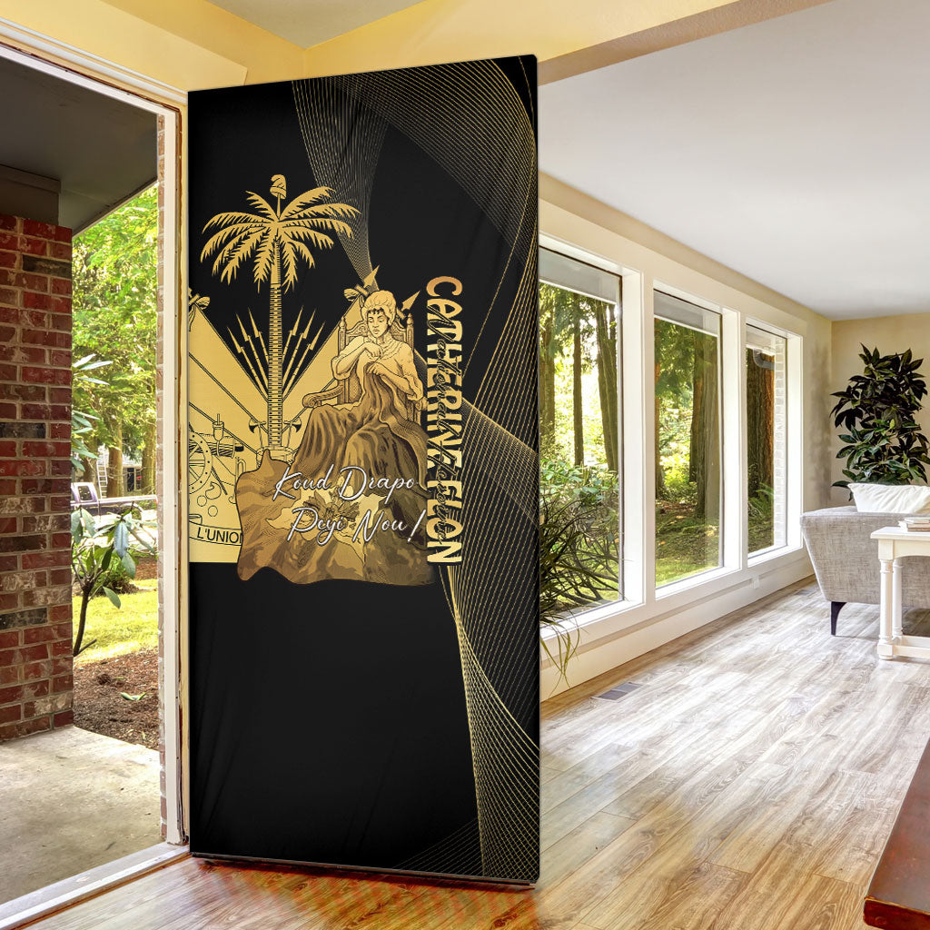 Catherine Flon Haiti Flag Day Door Cover National Heroine Koud Drapo Peyi Nou