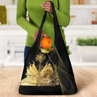 Catherine Flon Haiti Flag Day Grocery Bag National Heroine Koud Drapo Peyi Nou