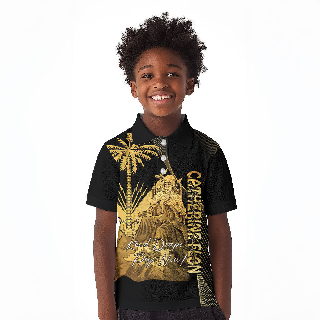 Catherine Flon Haiti Flag Day Kid Polo Shirt National Heroine Koud Drapo Peyi Nou