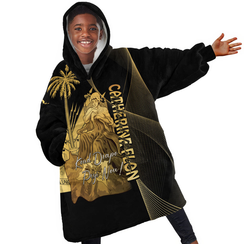 Catherine Flon Haiti Flag Day Kid Wearable Blanket Hoodie National Heroine Koud Drapo Peyi Nou