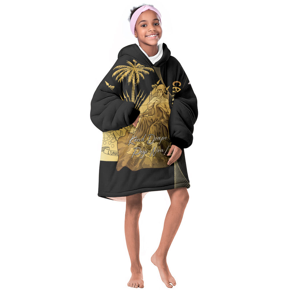 Catherine Flon Haiti Flag Day Kid Wearable Blanket Hoodie National Heroine Koud Drapo Peyi Nou