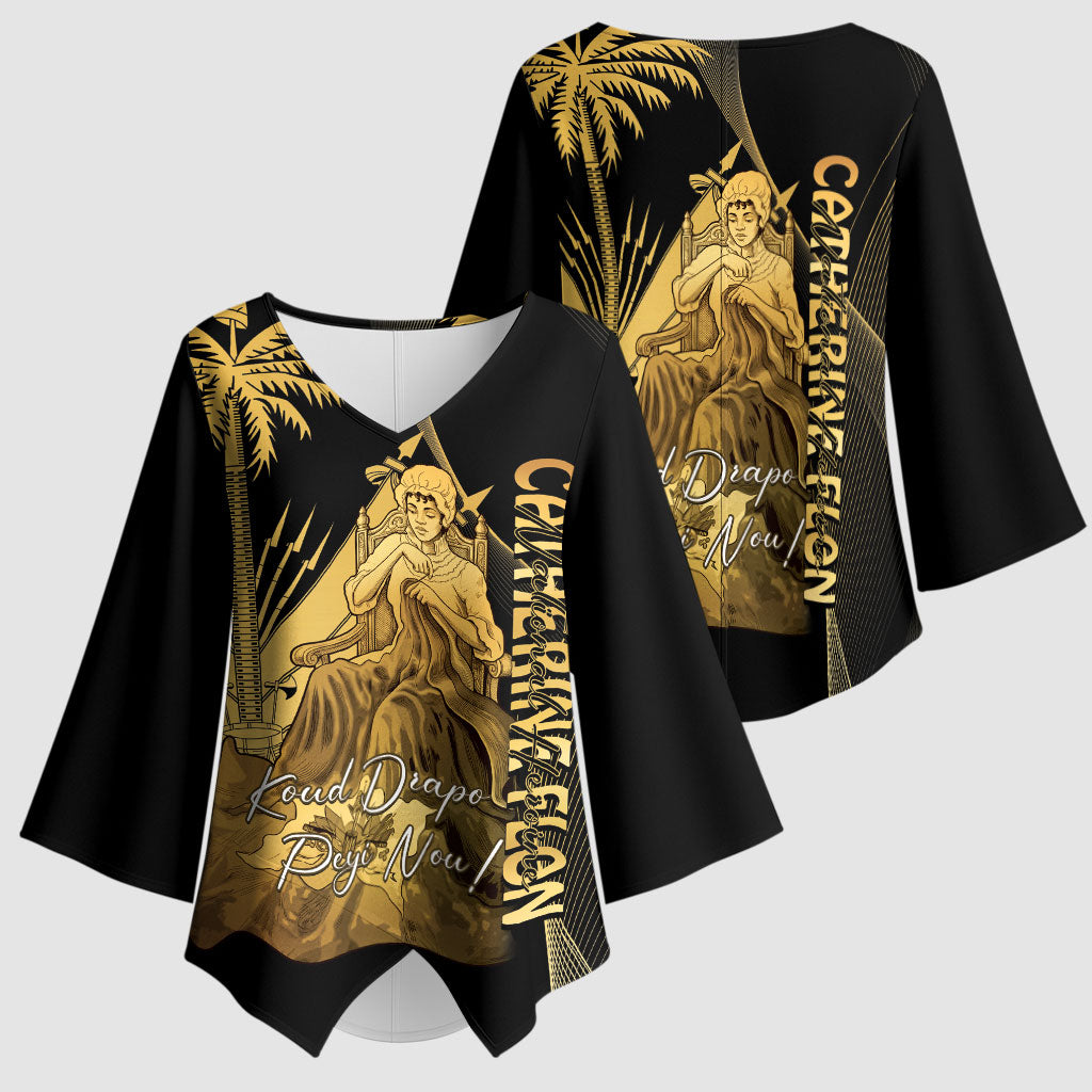 Catherine Flon Haiti Flag Day Kimono Sleeve Blouse National Heroine Koud Drapo Peyi Nou