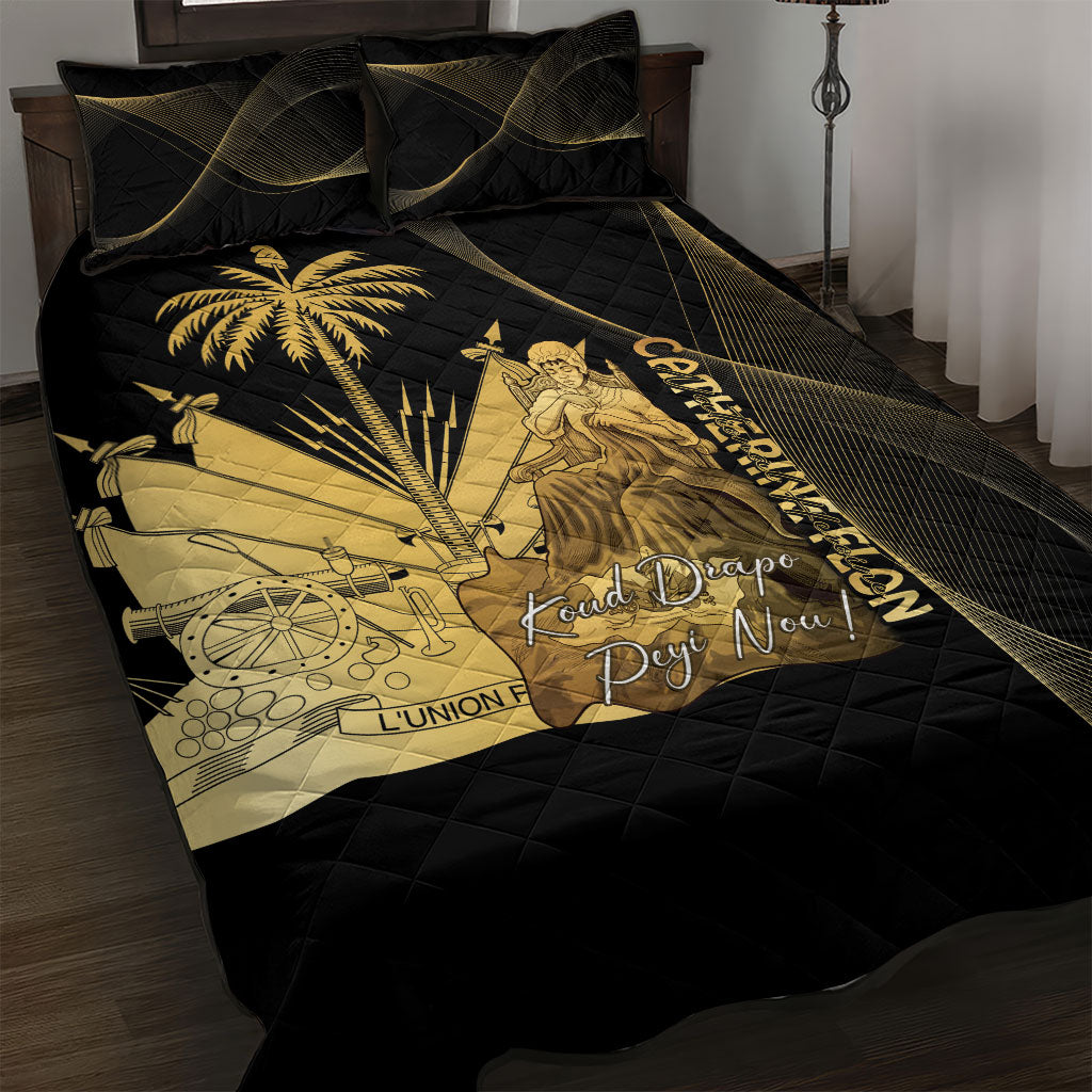 Catherine Flon Haiti Flag Day Quilt Bed Set National Heroine Koud Drapo Peyi Nou