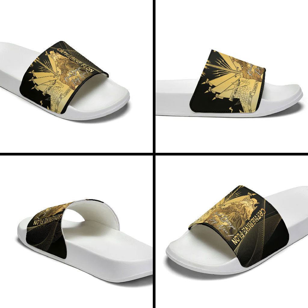Catherine Flon Haiti Flag Day Slide Sandals National Heroine Koud Drapo Peyi Nou