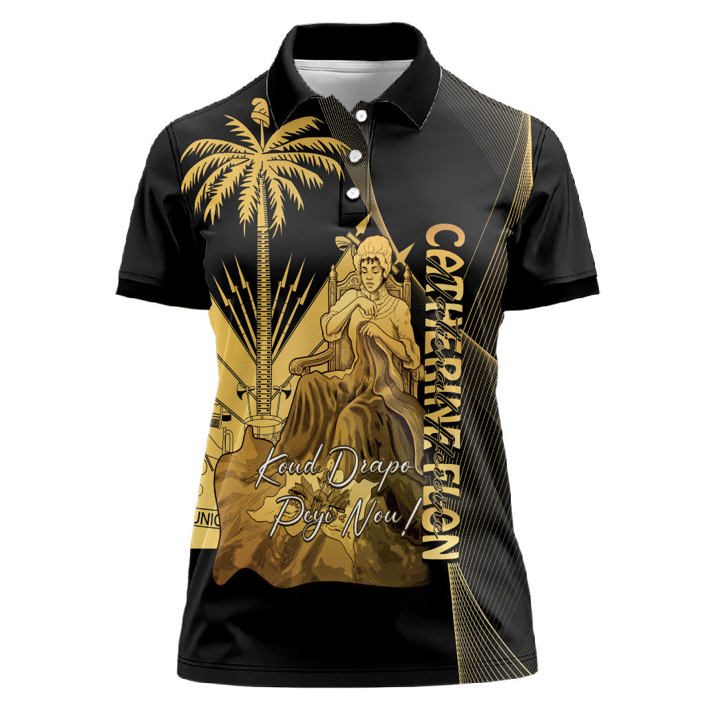 Catherine Flon Haiti Flag Day Women Polo Shirt National Heroine Koud Drapo Peyi Nou