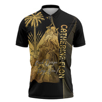 Catherine Flon Haiti Flag Day Zipper Polo Shirt National Heroine Koud Drapo Peyi Nou
