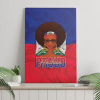 Haiti Flag Day Canvas Wall Art Haitian Women Proud Flag Wave Style