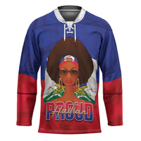Personalized Haiti Flag Day Hockey Jersey Haitian Women Proud Flag Wave Style