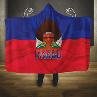 Haiti Flag Day Hooded Blanket Haitian Women Proud Flag Wave Style