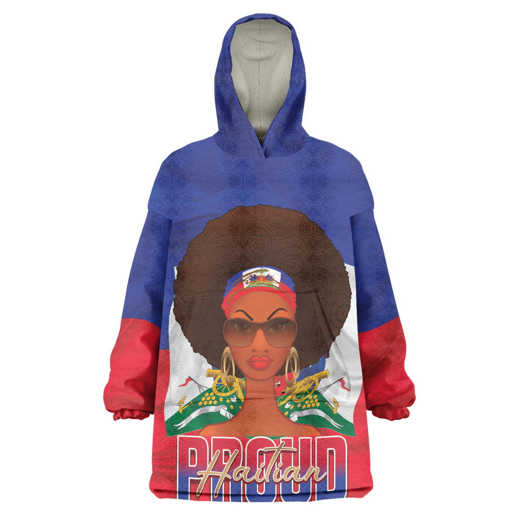 Personalized Haiti Flag Day Kid Wearable Blanket Hoodie Haitian Women Proud Flag Wave Style