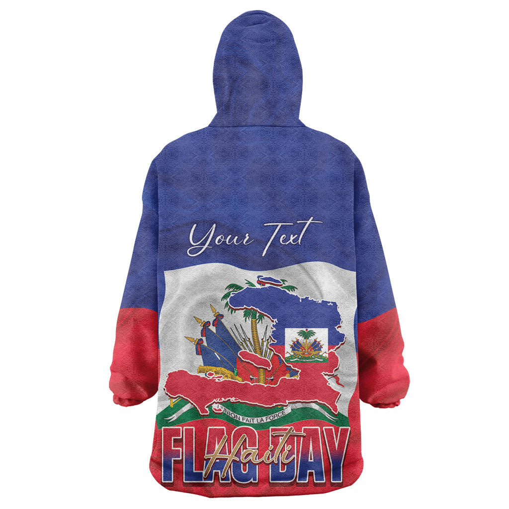 Personalized Haiti Flag Day Kid Wearable Blanket Hoodie Haitian Women Proud Flag Wave Style