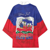 Personalized Haiti Flag Day Kimono Haitian Women Proud Flag Wave Style