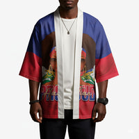 Personalized Haiti Flag Day Kimono Haitian Women Proud Flag Wave Style