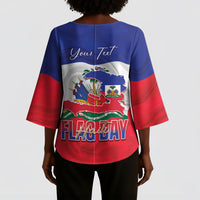 Personalized Haiti Flag Day Kimono Sleeve Blouse Haitian Women Proud Flag Wave Style