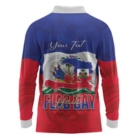 Personalized Haiti Flag Day Long Sleeve Polo Shirt Haitian Women Proud Flag Wave Style