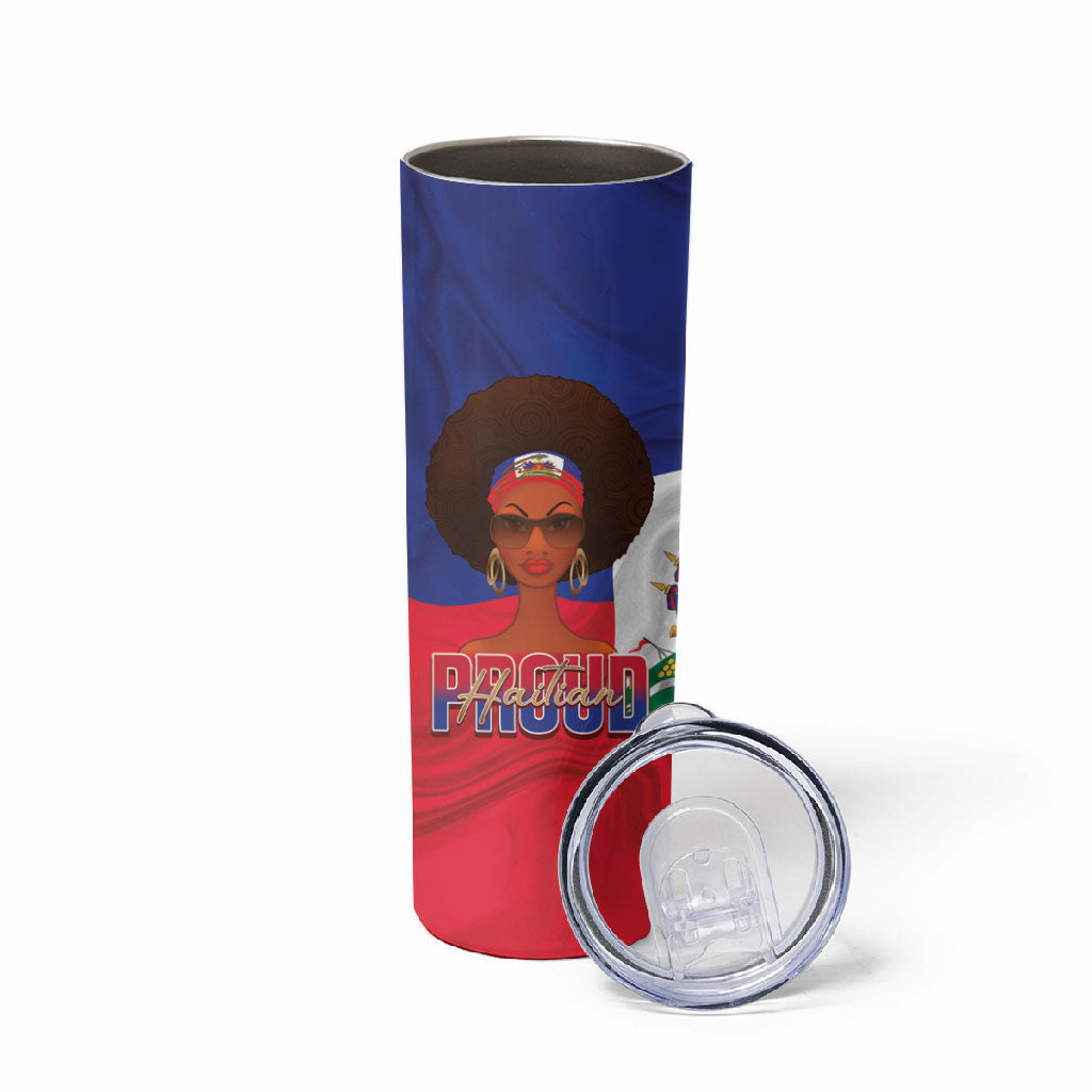 Personalized Haiti Flag Day Skinny Tumbler Haitian Women Proud Flag Wave Style