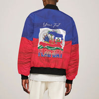 Personalized Haiti Flag Day Sleeve Zip Bomber Jacket Haitian Women Proud Flag Wave Style