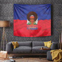 Haiti Flag Day Tapestry Haitian Women Proud Flag Wave Style