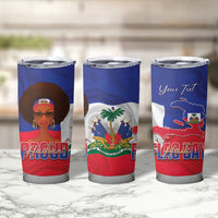 Personalized Haiti Flag Day Tumbler Cup Haitian Women Proud Flag Wave Style
