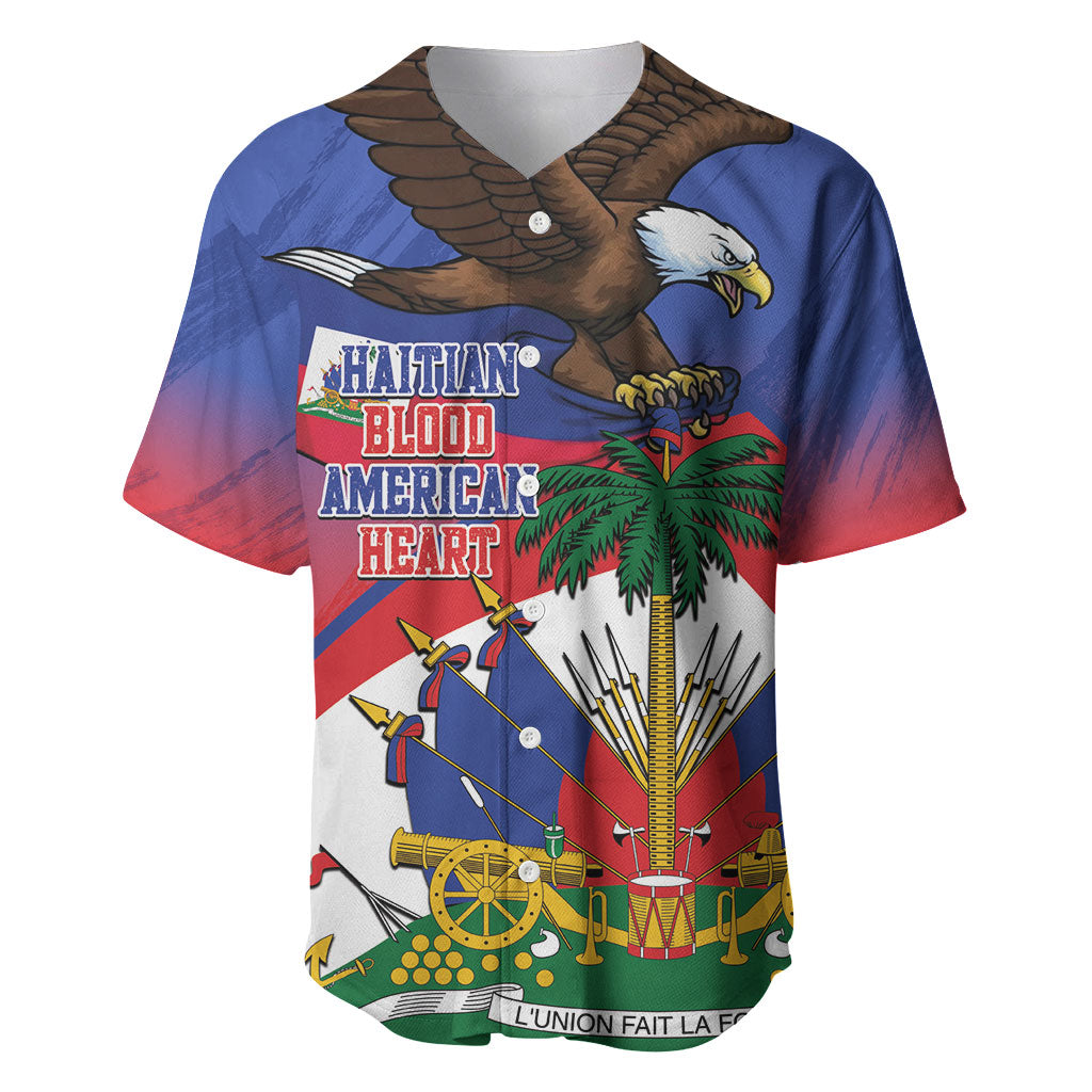 Haiti Flag Day Baseball Jersey Haitian Blood American Heart Eagle With Flag