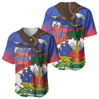 Haiti Flag Day Baseball Jersey Haitian Blood American Heart Eagle With Flag