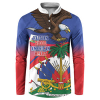 Haiti Flag Day Button Sweatshirt Haitian Blood American Heart Eagle With Flag
