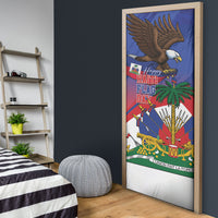 Haiti Flag Day Door Cover Haitian Blood American Heart Eagle With Flag