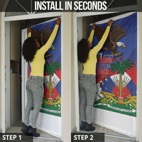Haiti Flag Day Door Cover Haitian Blood American Heart Eagle With Flag