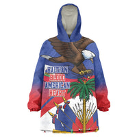 Haiti Flag Day Kid Wearable Blanket Hoodie Haitian Blood American Heart Eagle With Flag